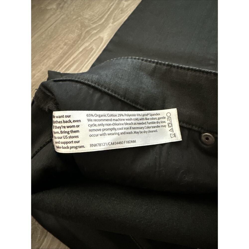 $198 EILEEN FISHER Coated Black Cotton Stretchy Denim Ankle Jeans Women's 14 NEW - Picture 9 of 10